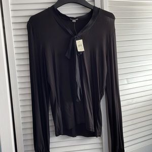 Ann Taylor black v-neck top. Never worn Tags